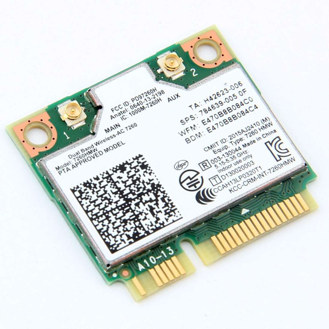 Dual Band Wireless Wifi Card for Intel 7260HMW Mini PCI-E 2.4G / 5Ghz WLAN Bluetooth 4.0 Wifi Card