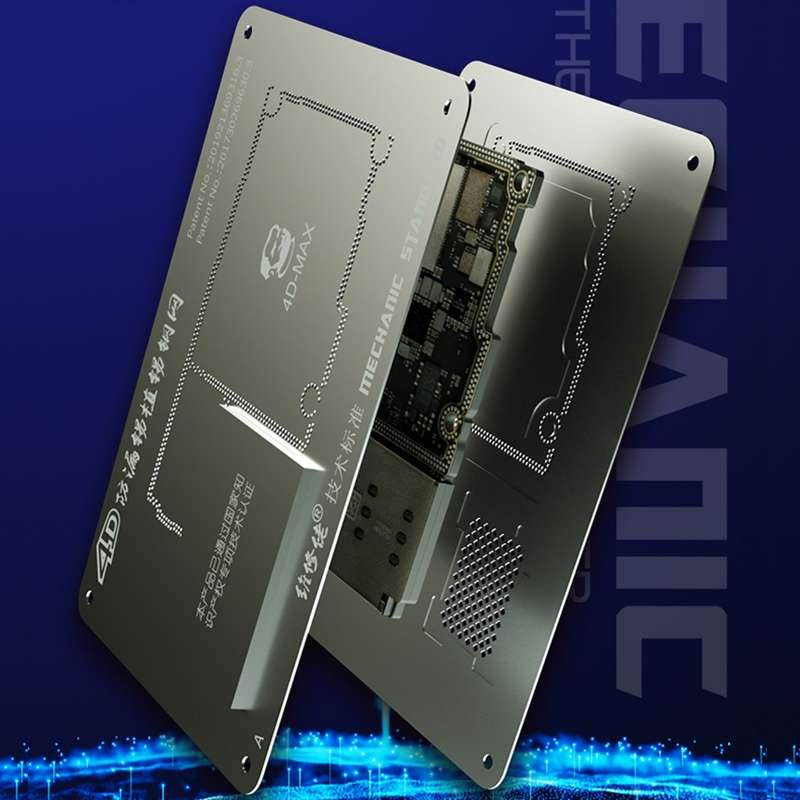 MECHANIC BGA Reballing Stencil 4D Grooved Steel Stencil with Leakproof for iPhone 11 Pro / 11 Pro