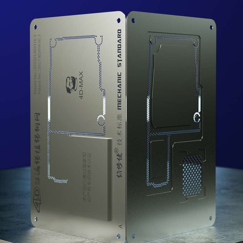 MECHANIC BGA Reballing Stencil 4D Grooved Steel Stencil with Leakproof for iPhone 11 Pro / 11 Pro