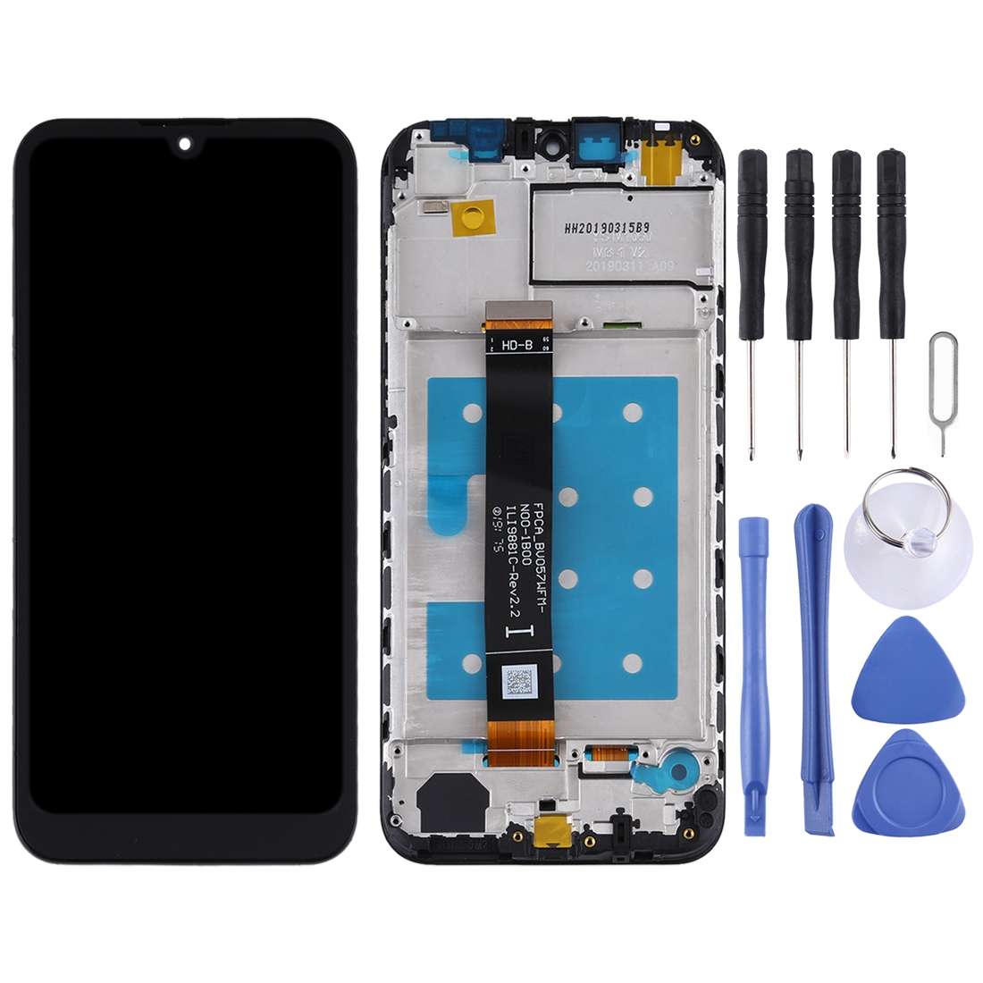 OEM LCD Screen for Huawei Y5 (2019) Digitizer Full Assembly with Frame(Black)