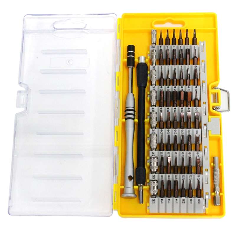 60 in 1 S2 Tool Steel Precision Screwdriver Nutdriver Bit Repair Tools Kit(Yellow)