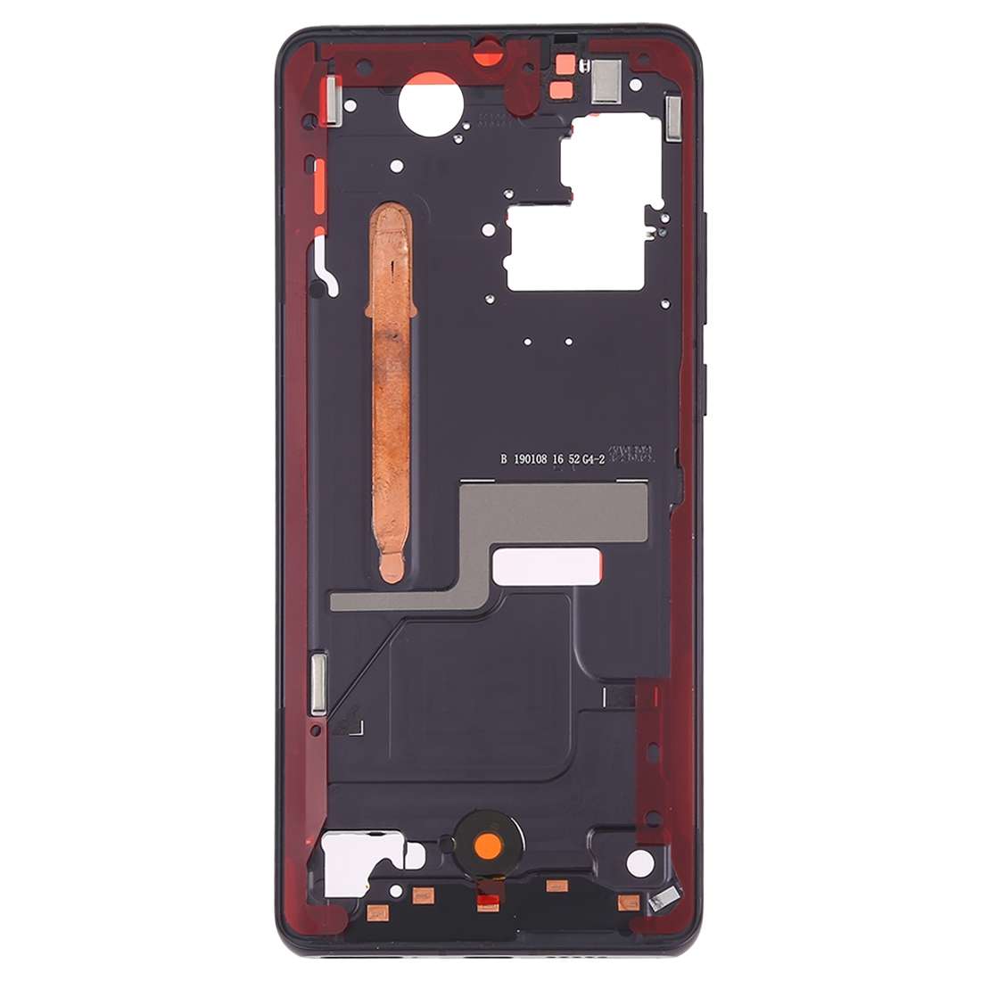 Front Housing LCD Frame Bezel Plate with Side Keys for Huawei P30 Pro(Black)