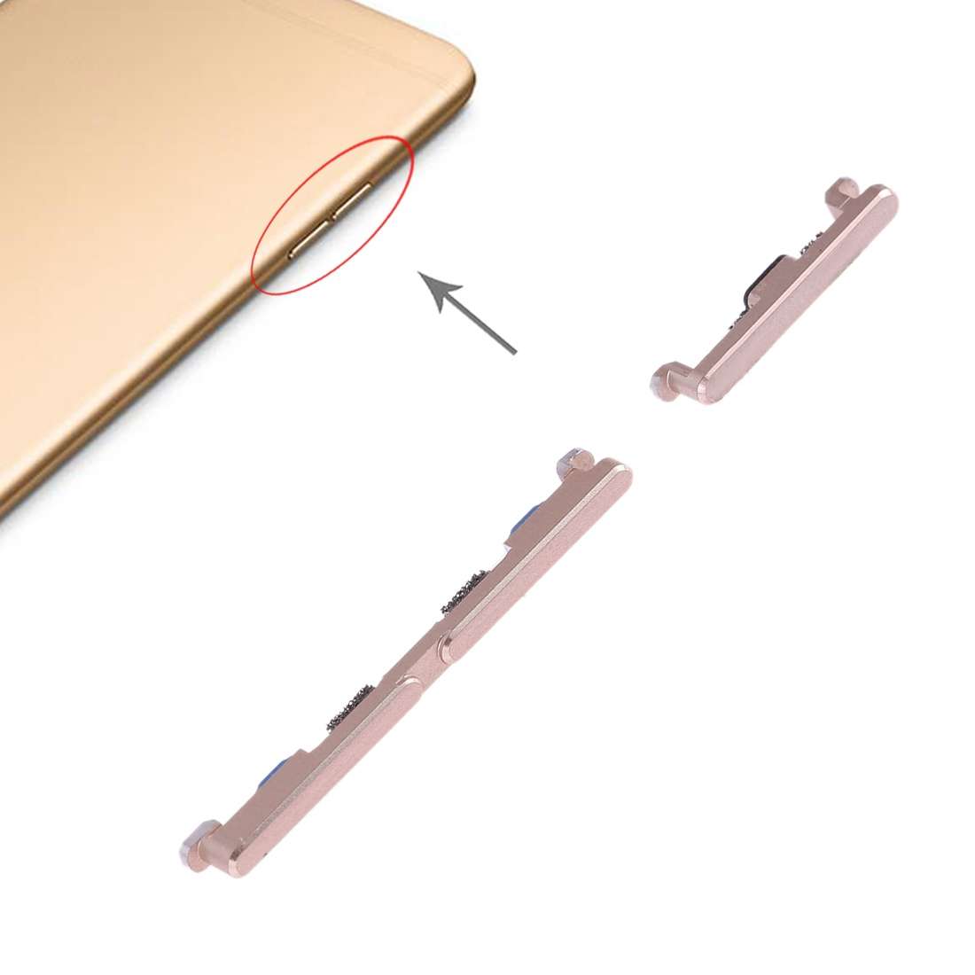 For OPPO R9 Plus Side Keys(Gold)