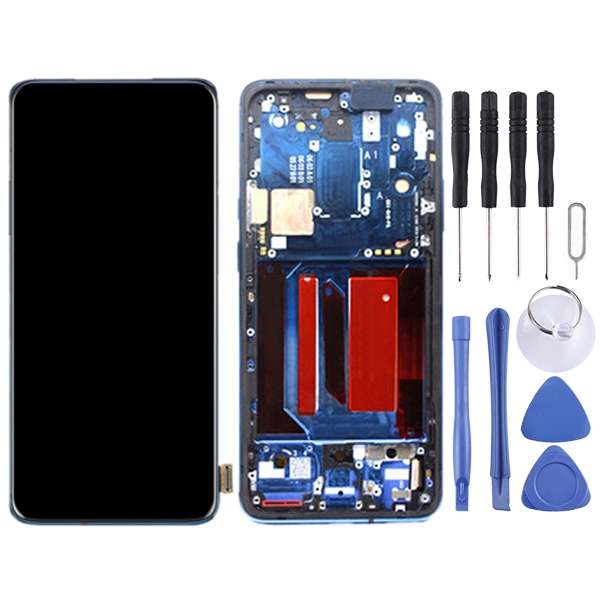 For OnePlus 7 Pro LCD Screen Digitizer Full Assembly with Frame (Blue)