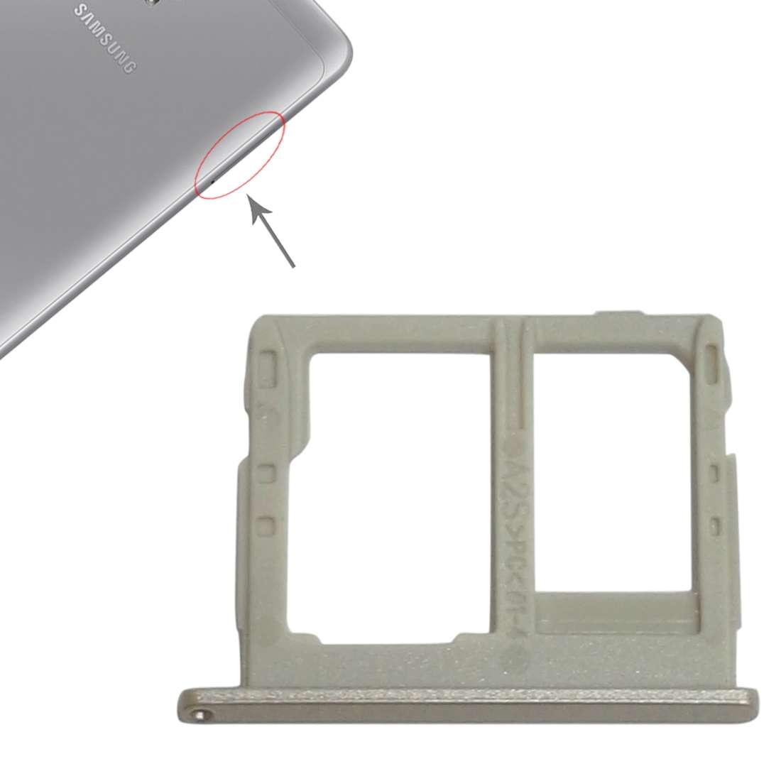 For Galaxy Tab A 8.0 / T380 / T385 SIM Card Tray + Micro SD Card Tray (Black)