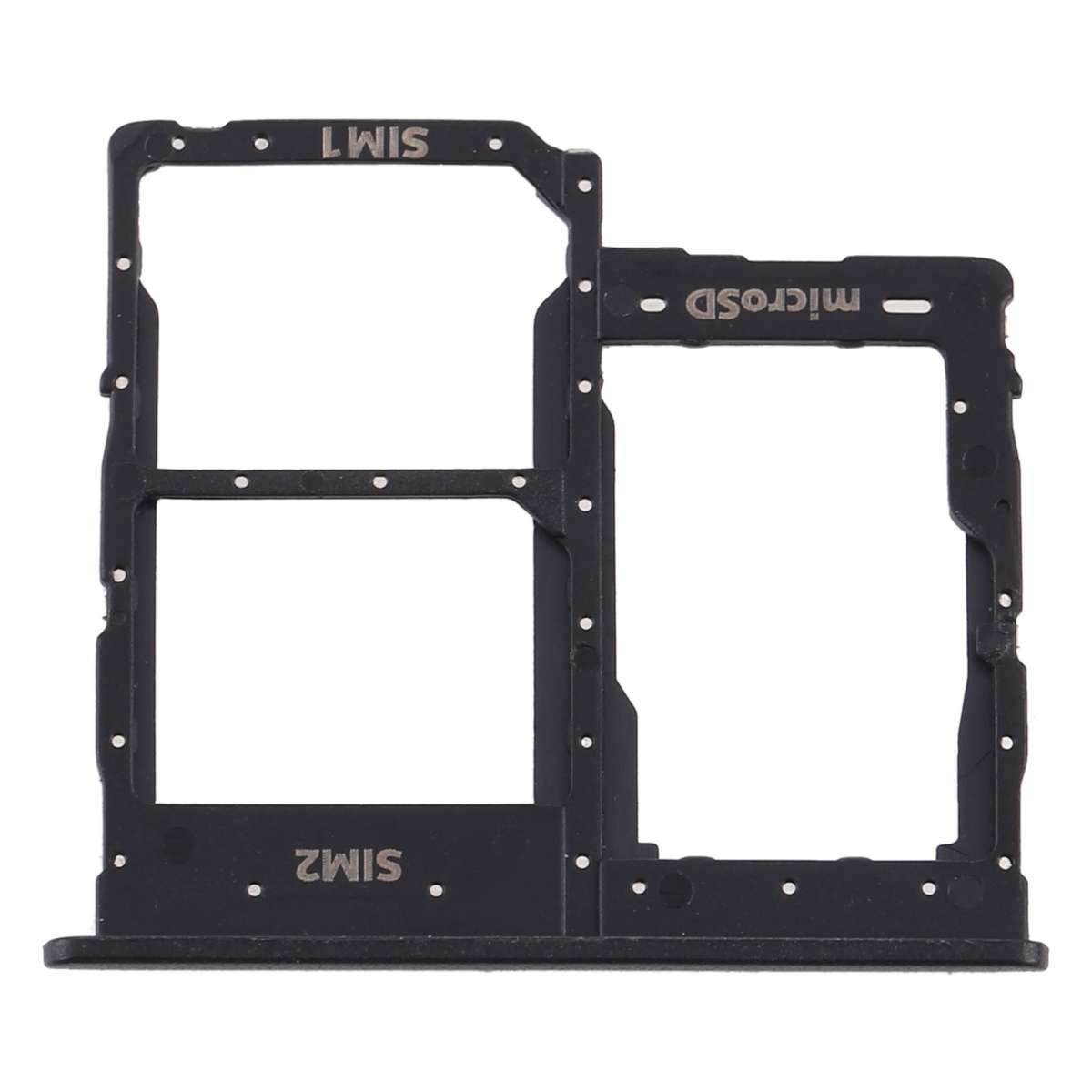 For Samsung Galaxy A01 Core SM-A013 SIM Card Tray + SIM Card Tray + Micro SD Card Tray (Black)