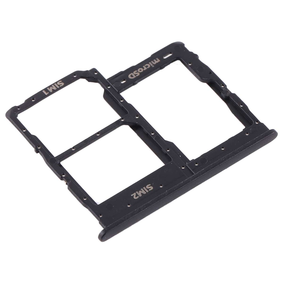 For Samsung Galaxy A01 Core SM-A013 SIM Card Tray + SIM Card Tray + Micro SD Card Tray (Black)