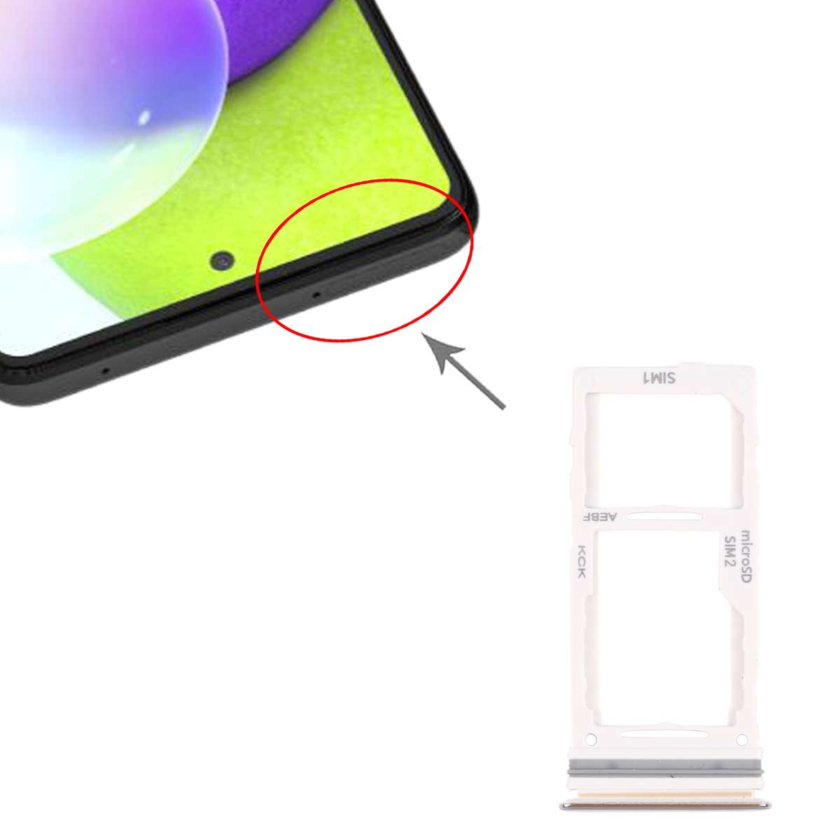 For Samsung Galaxy A52 SM-A525 SIM Card Tray + SIM Card Tray / Micro SD Card Tray (Black)