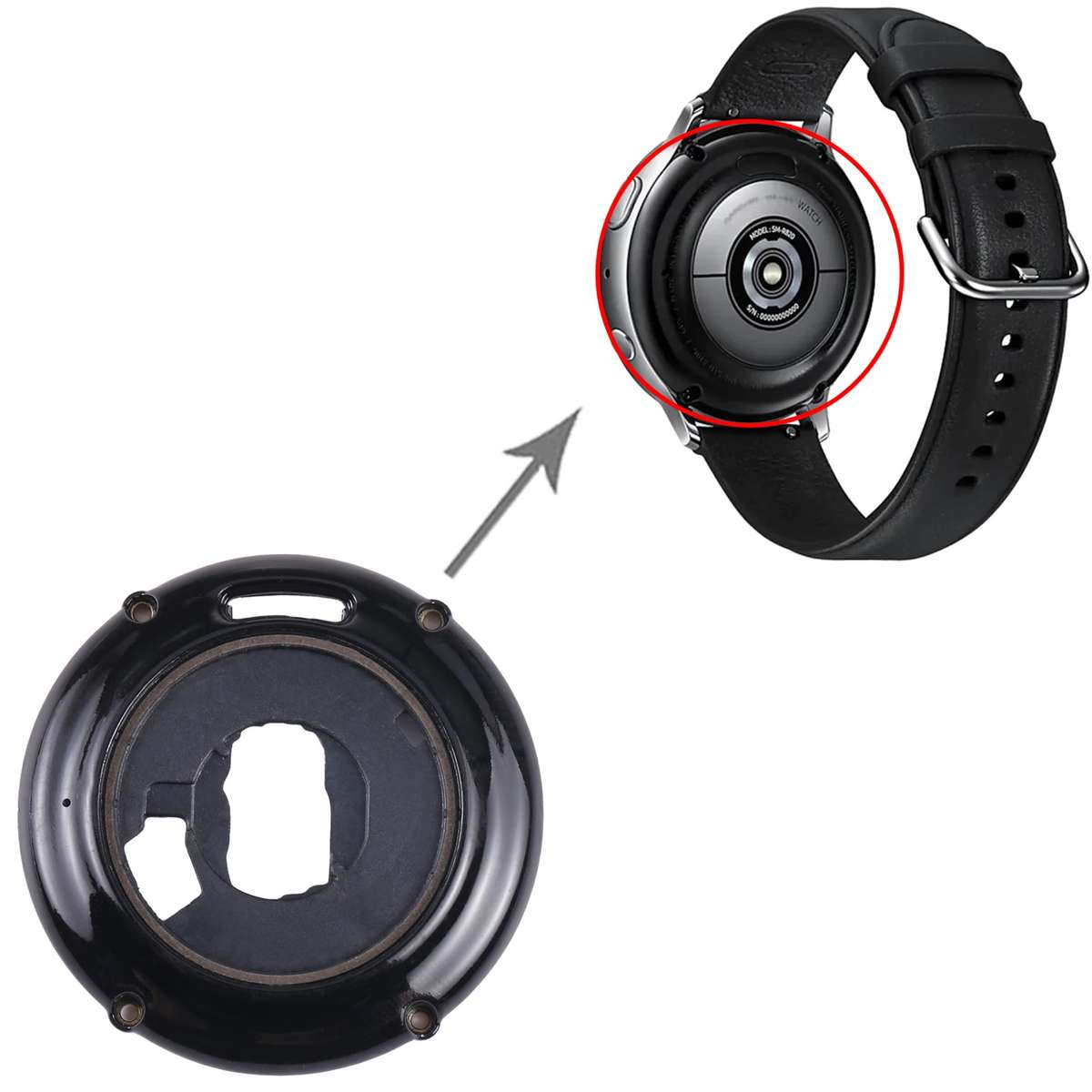 For Samsung Galaxy Watch Active2 40mm SM-R830 Original Rear Housing Cover (Black)