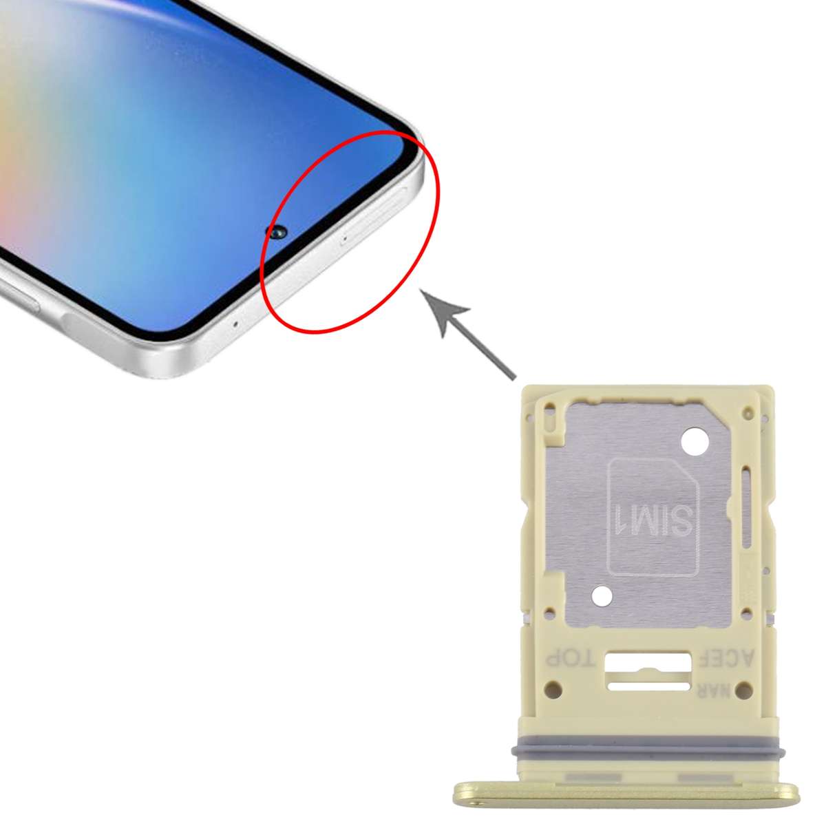 For Samsung Galaxy A35 SM-A356B Original SIM Card Tray + SIM / Micro SD Card Tray (Black)