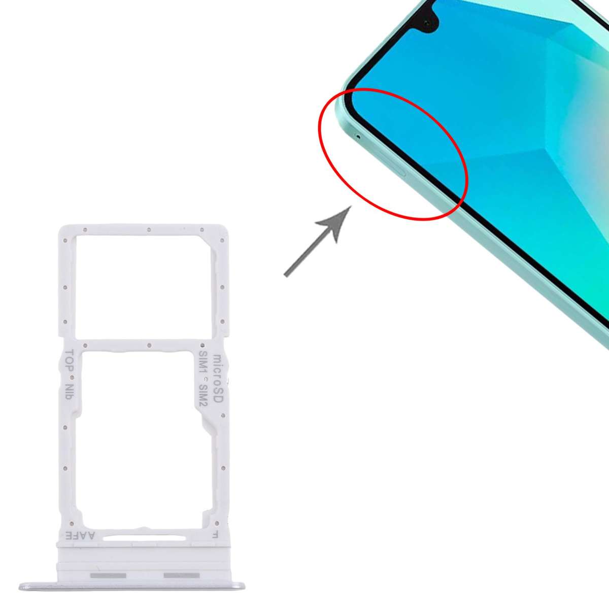 For Samsung Galaxy A16 SM-A165F Original SIM Card Tray + SIM / Micro SD Card Tray (Black)