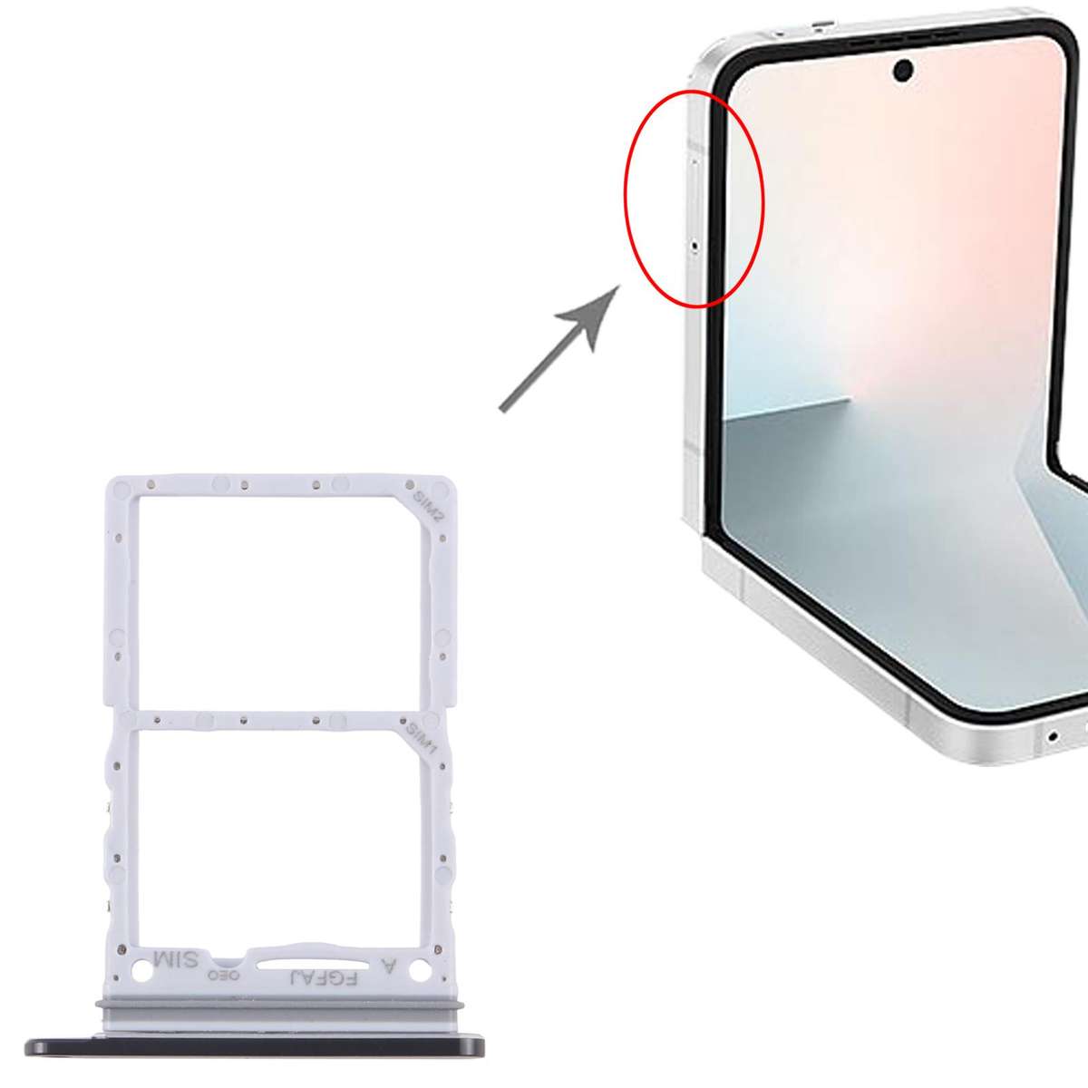 For Samsung Galaxy Z Flip7 FE SM-F761B Original SIM + SIM Card Tray (Black)