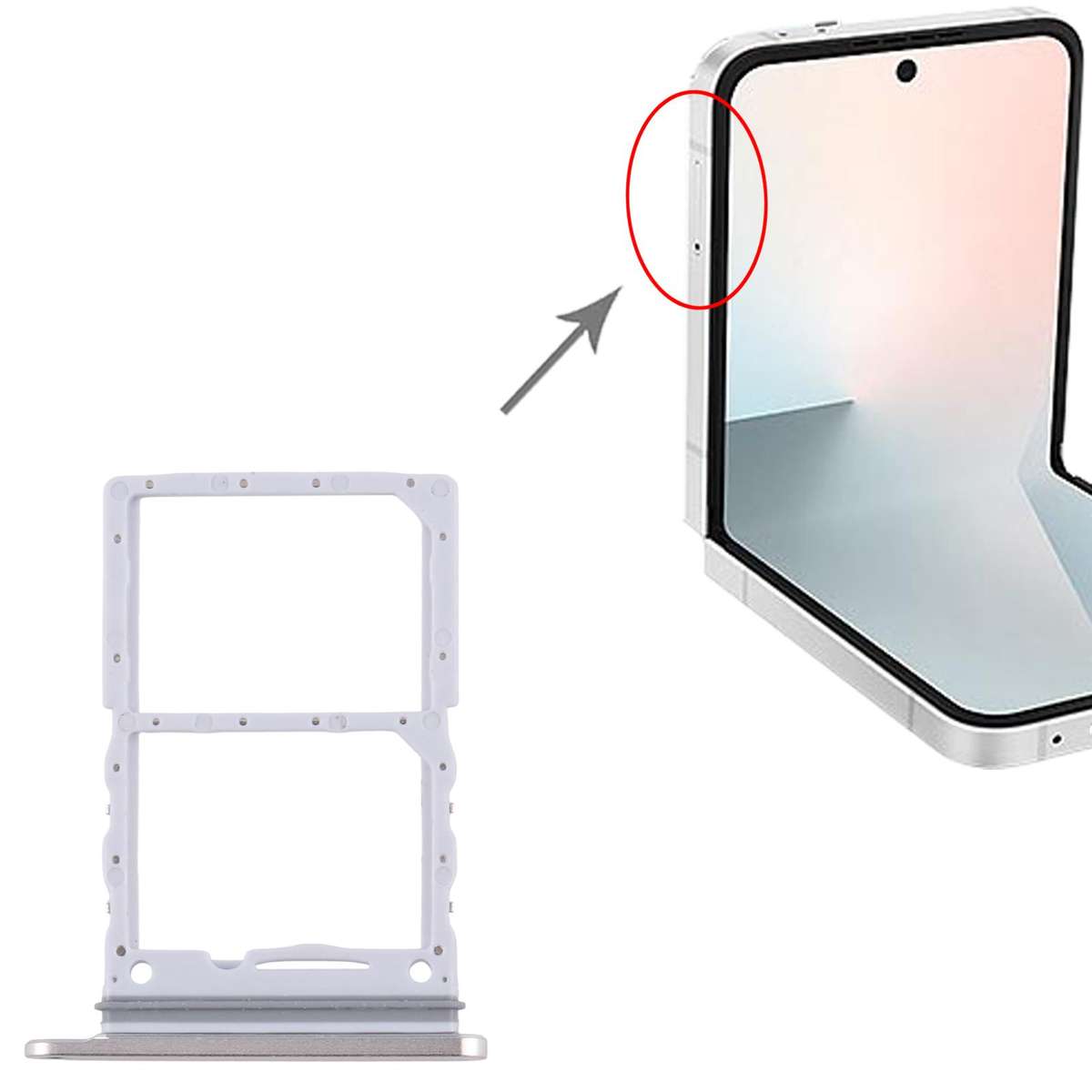 For Samsung Galaxy Z Flip7 FE SM-F761B Original SIM + SIM Card Tray (Black)