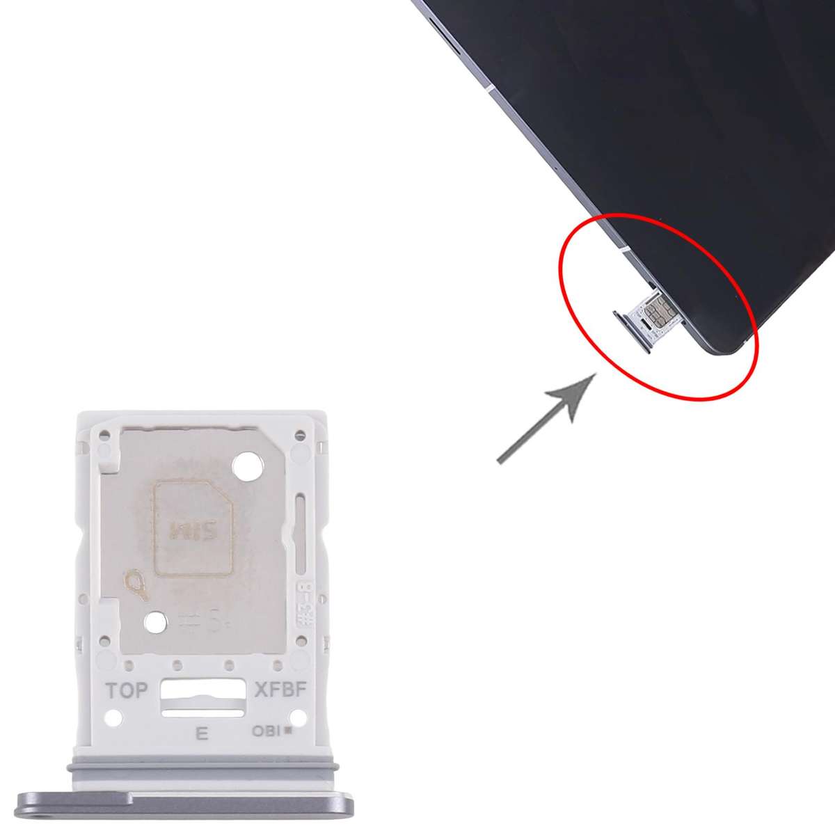 For Samsung Galaxy Tab S10 FE+ SM-X626 Original SIM Card Tray + Micro SD Card Tray (Grey)