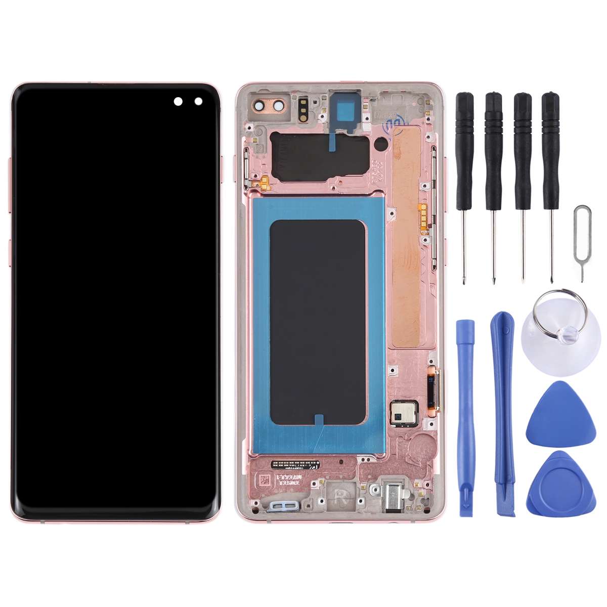 Original Super AMOLED LCD Screen for Samsung Galaxy S10+ Digitizer Full Assembly with Frame (Black)