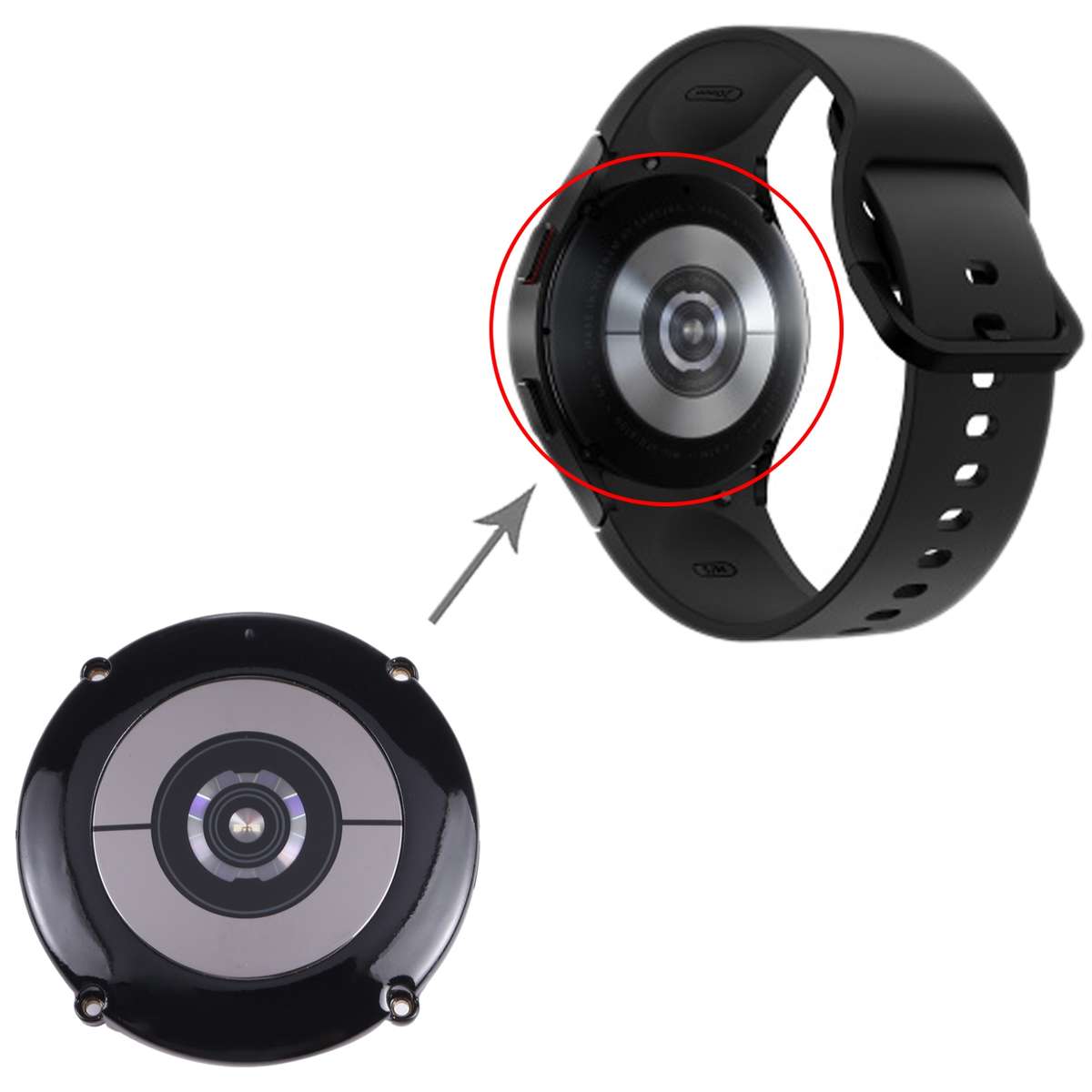 Original Back Cover With Heart Rate Sensor + Wireless Charging Module For Samsung Galaxy Watch4 40mm