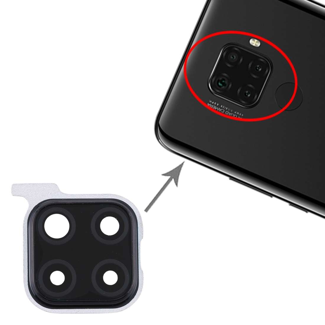 For Huawei Nova 5i Pro 10pcs Camera Lens Cover (Black)