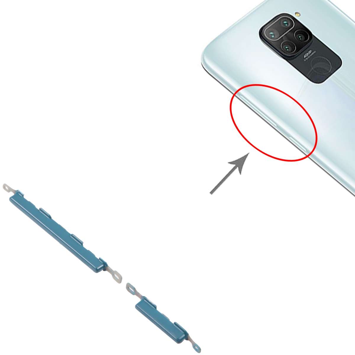 Power Button and Volume Control Button for Xiaomi Redmi Note 9/Redmi 10X 4G (Black)