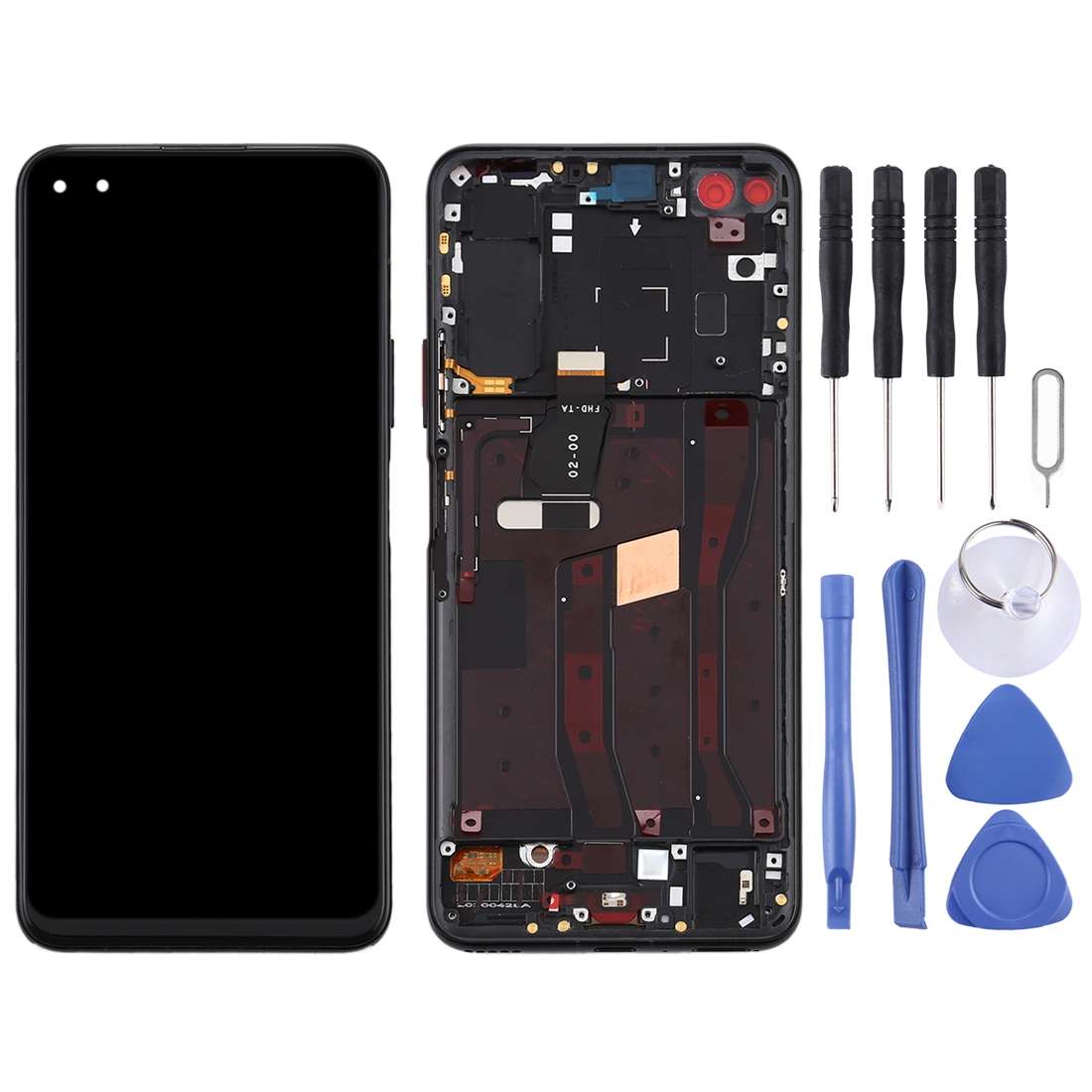 OEM LCD Screen for Huawei Nova 6 4G Digitizer Full Assembly with Frame(Black)