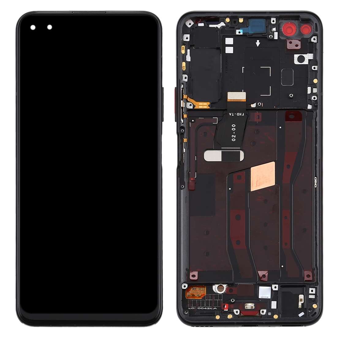 OEM LCD Screen for Huawei Nova 6 4G Digitizer Full Assembly with Frame(Black)