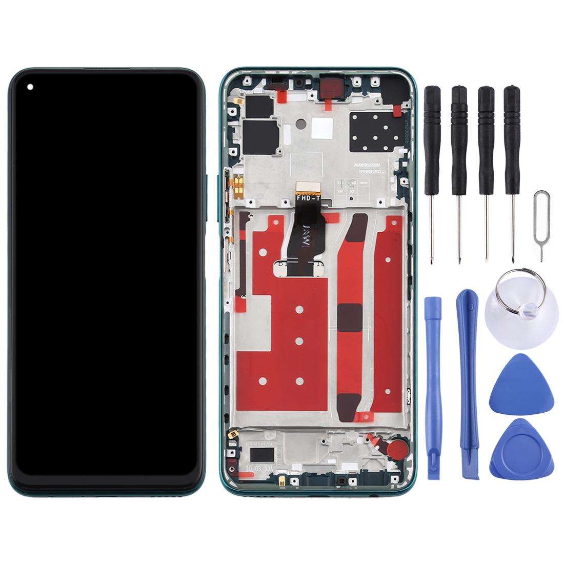 OEM LCD Screen for Huawei Nova 7 SE Digitizer Full Assembly with Frame(Black)