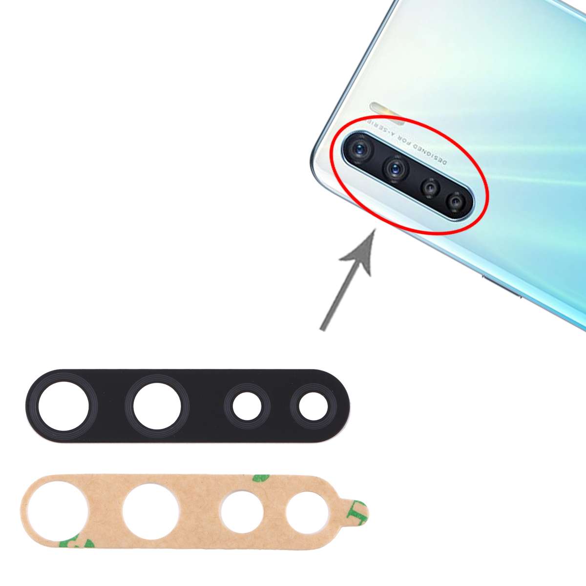 For OPPO Find X2 Lite CPH2005 10pcs Back Camera Lens