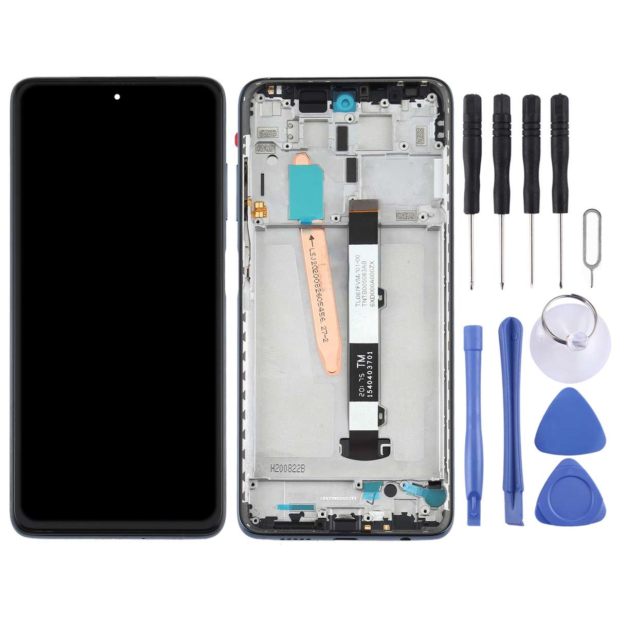 Original LCD Screen for Xiaomi Poco X3 NFC / Poco X3 Digitizer Full Assembly with Frame(Black)