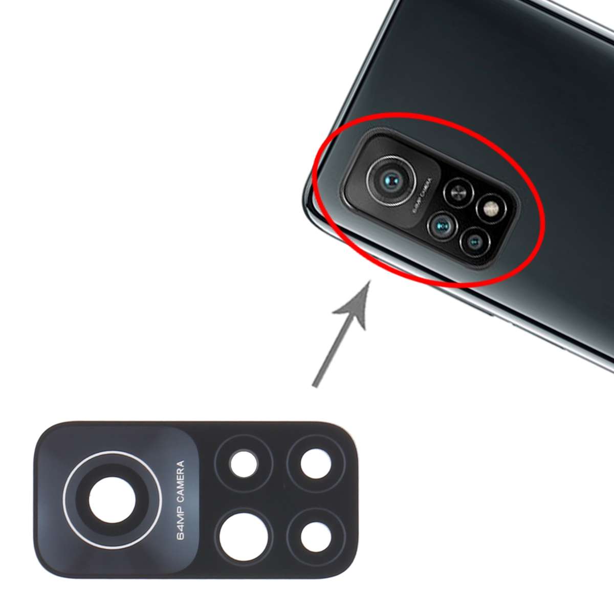 10 PCS Back Camera Lens for Xiaomi Mi 10T 5G / Redmi K30S / M2007J3SC, M2007J3SY