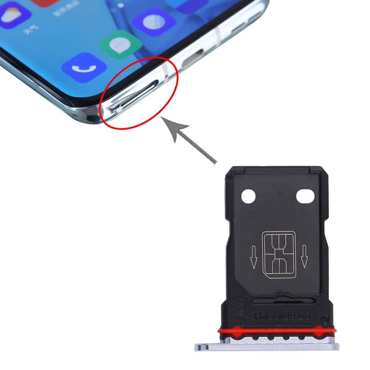 For OnePlus 9 Pro SIM Card Tray + SIM Card Tray (Black)