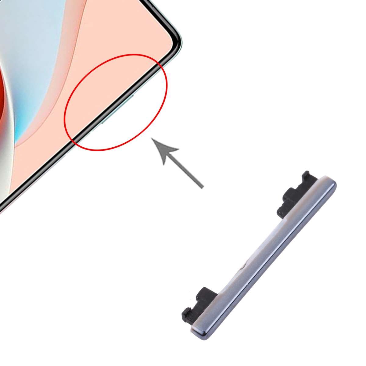 Volume Control Button for Xiaomi Redmi Note 9 Pro 5G M2007J17C (Red/Mint)