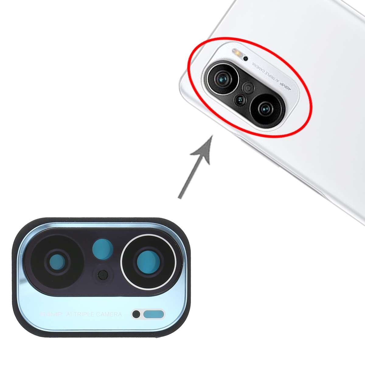 Camera Lens Cover for Xiaomi Redmi K40 (48MP) M2012K11AC (Black)