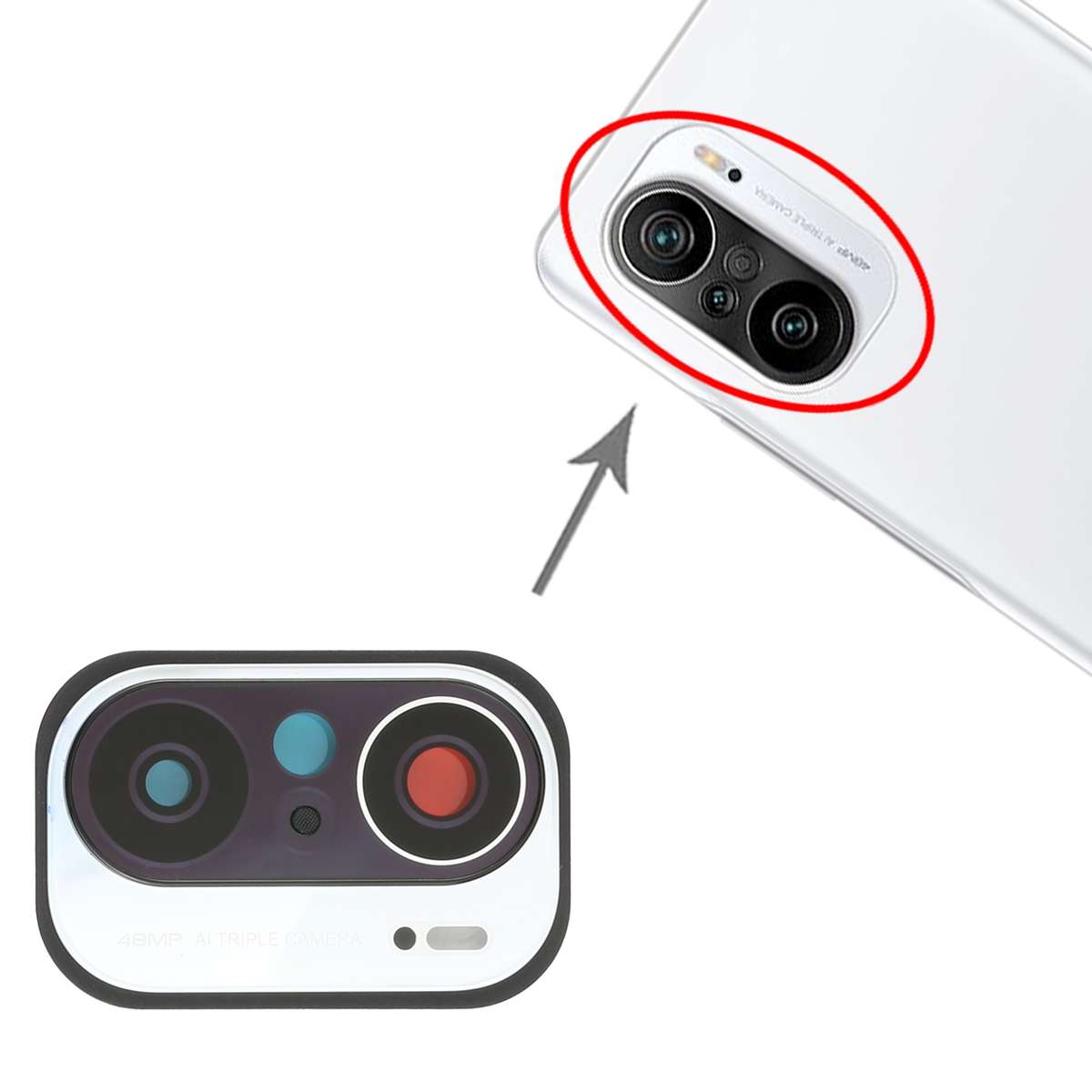 Camera Lens Cover for Xiaomi Redmi K40 (48MP) M2012K11AC (Black)