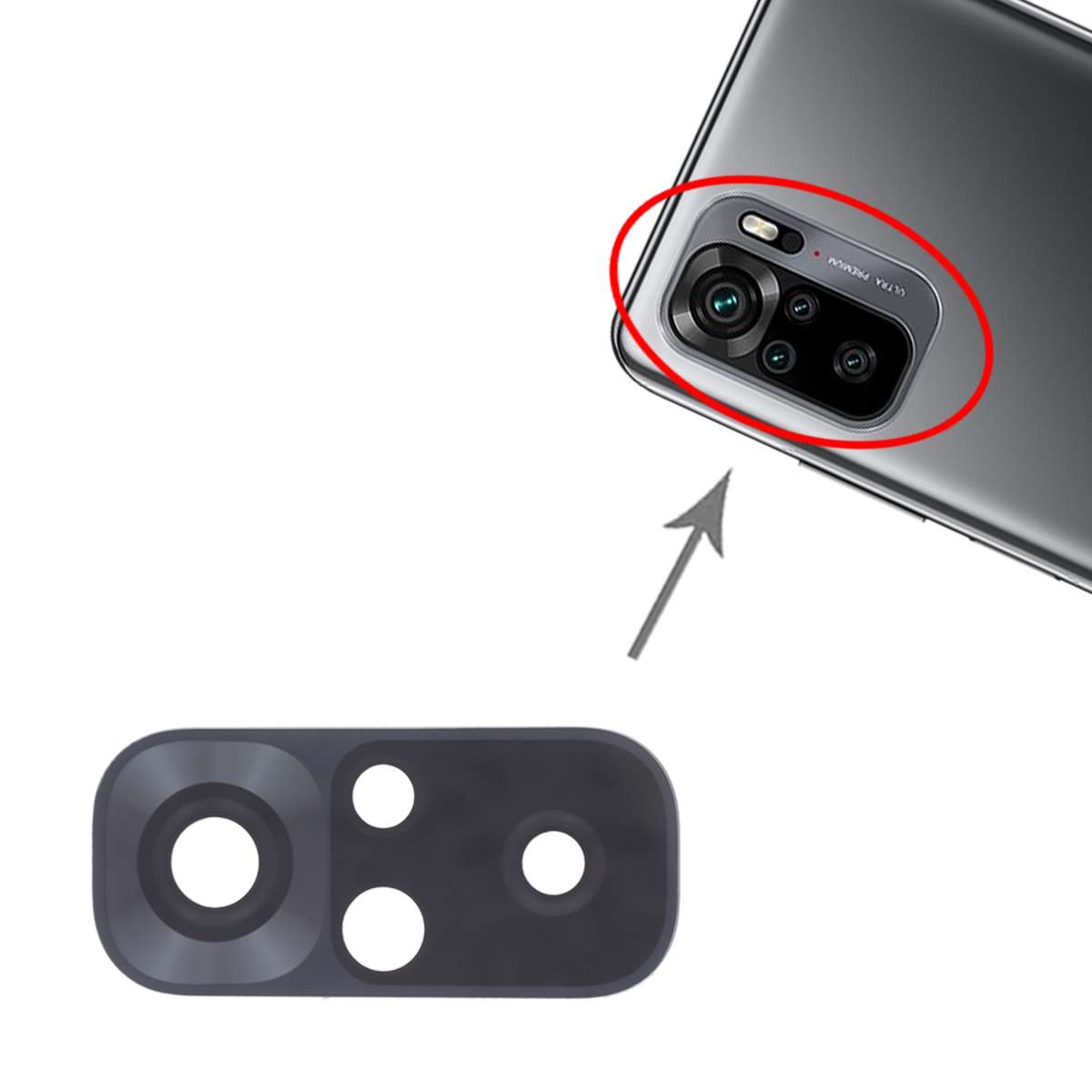10 PCS Back Camera Lens for Xiaomi Redmi Note 10 4G M2101K7AI M2101K7AG(Silver)