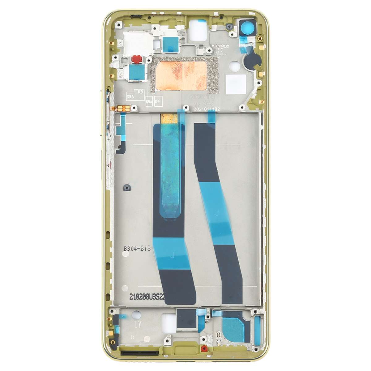 Original Front Housing LCD Frame Bezel Plate for Xiaomi Mi 11 Lite 5G / Mi 11 Youth/11 Lite 5G NE(Bl