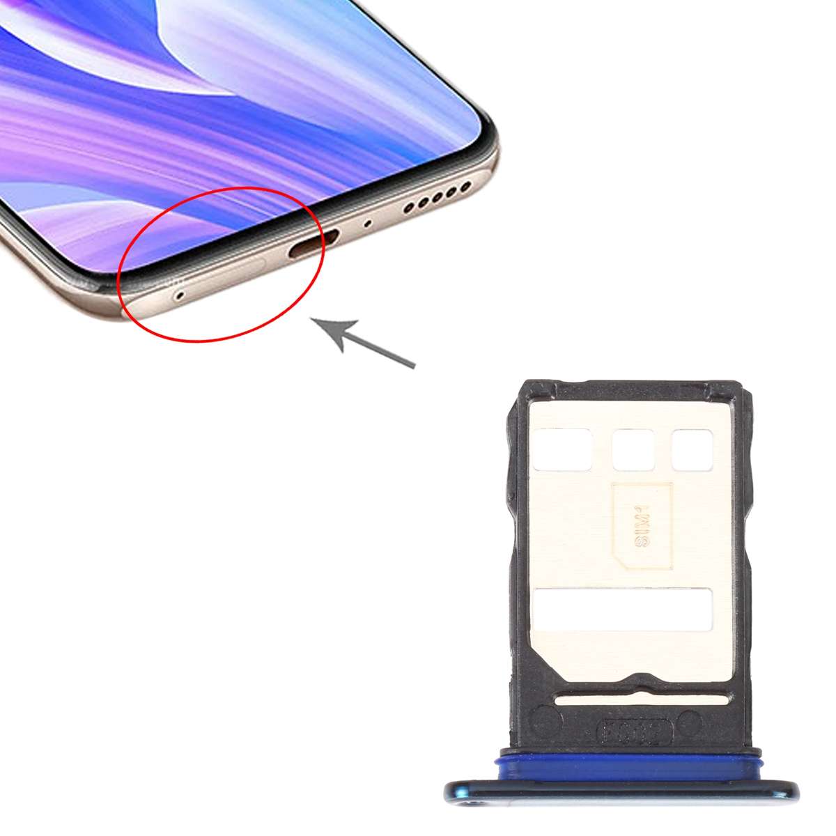 SIM Card Tray + NM Card Tray for Huawei Enjoy 20 Plus 5G (Black)