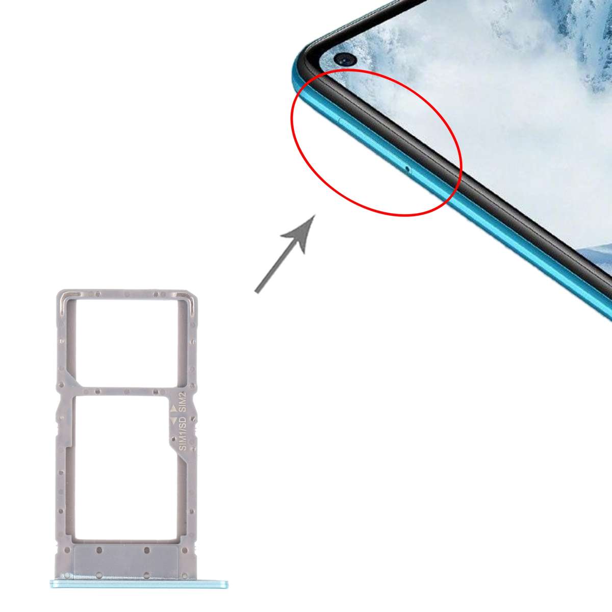 SIM Card Tray + SIM Card Tray / Micro SD Card Tray for Huawei Maimang 9 (Black)