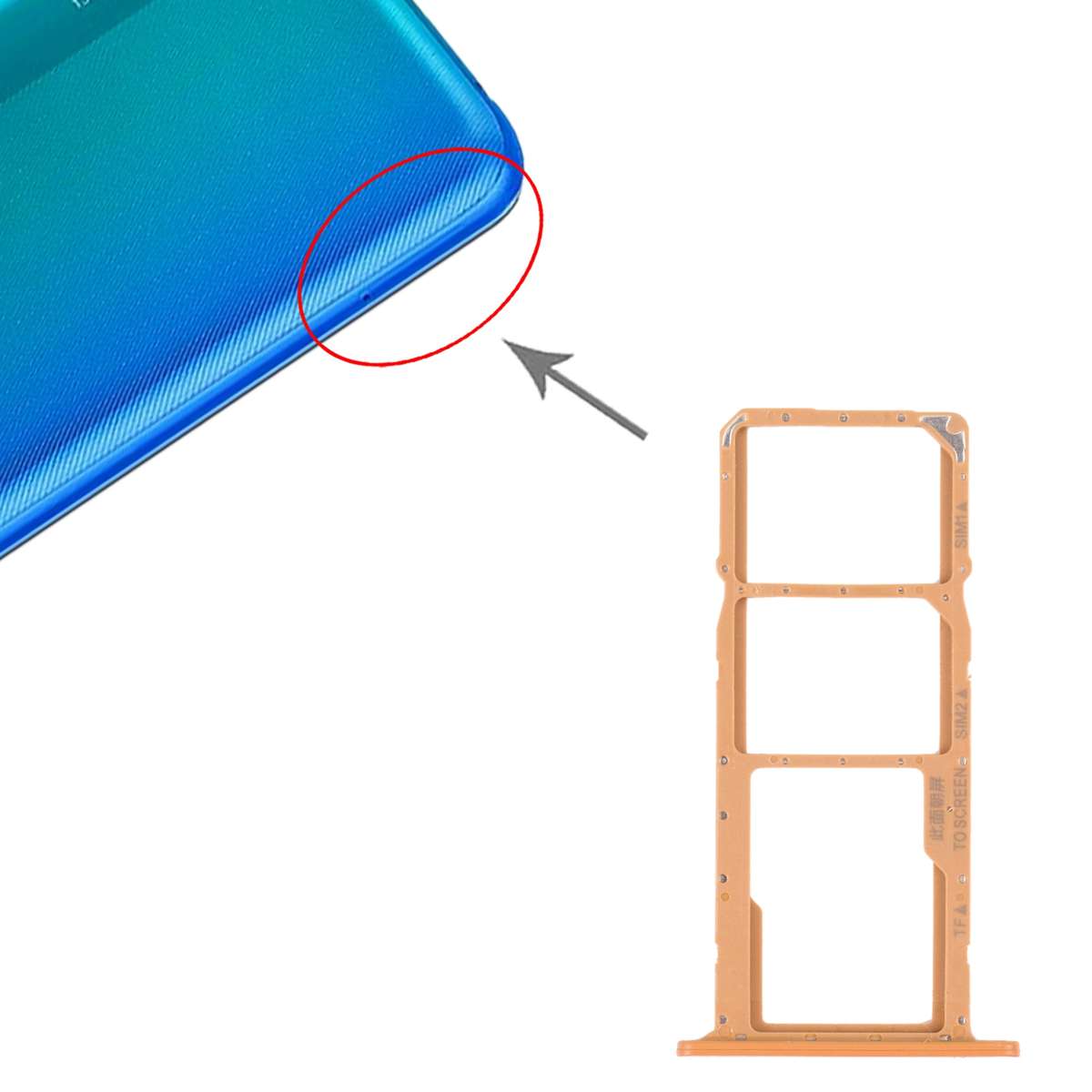 SIM Card Tray + SIM Card Tray + Micro SD Card Tray for Honor 8S 2020 (Black)