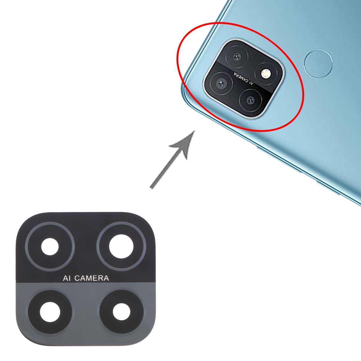 For OPPO A15 / A15s / A35 CPH2185 CPH2179 PEHM00 10pcs Back Camera Lens