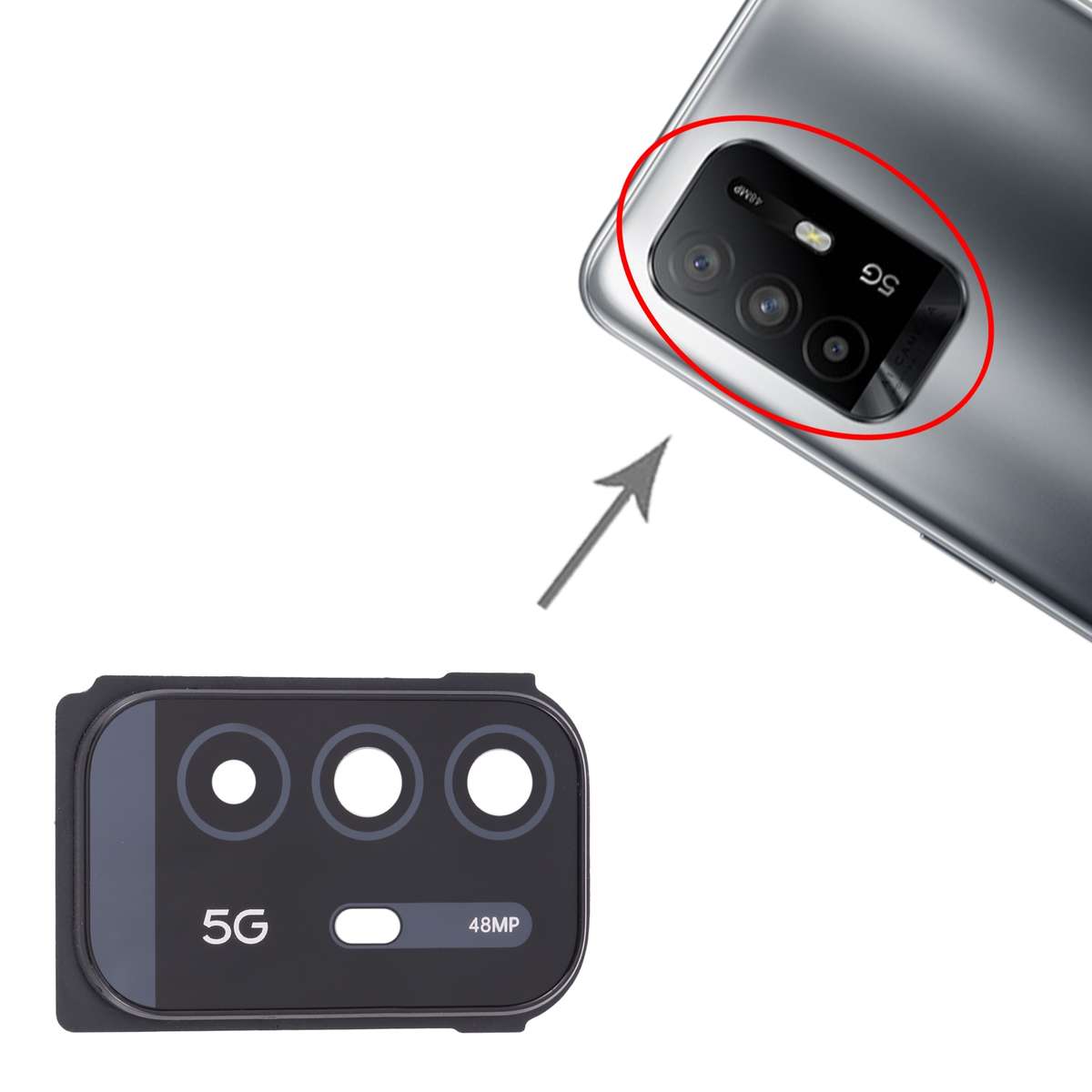 For OPPO A95 PELM00 Camera Lens Cover (Blue)