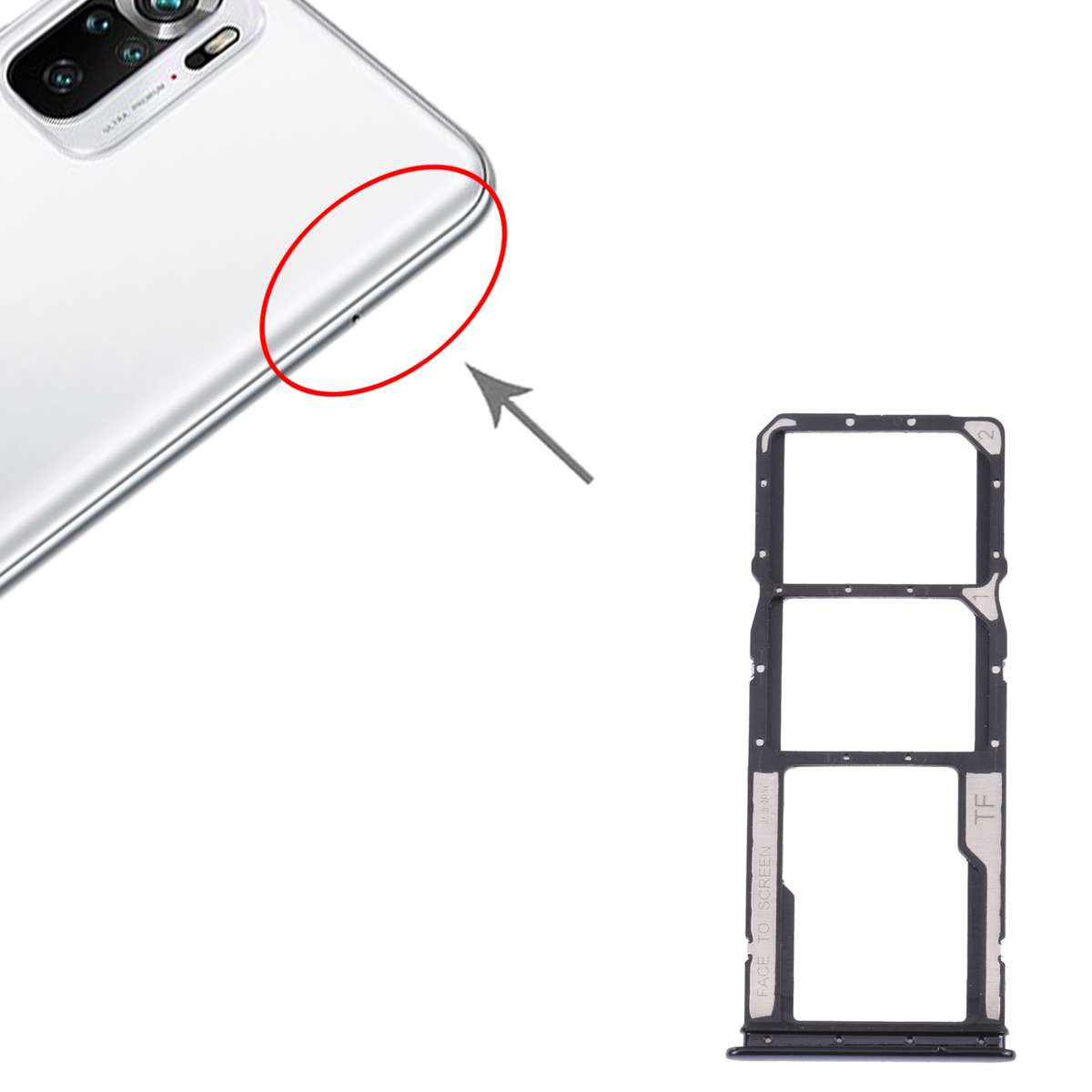 SIM Card Tray + SIM Card Tray + Micro SD Card Tray for Xiaomi Redmi Note 10 4G / Redmi Note 10S M210
