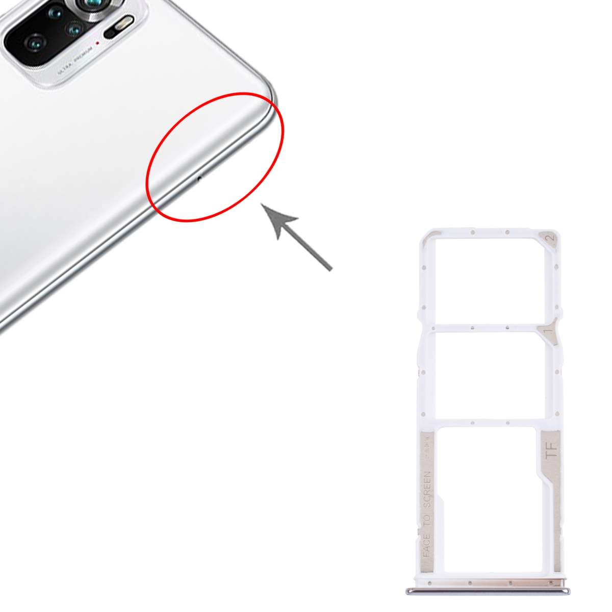 SIM Card Tray + SIM Card Tray + Micro SD Card Tray for Xiaomi Redmi Note 10 4G / Redmi Note 10S M210