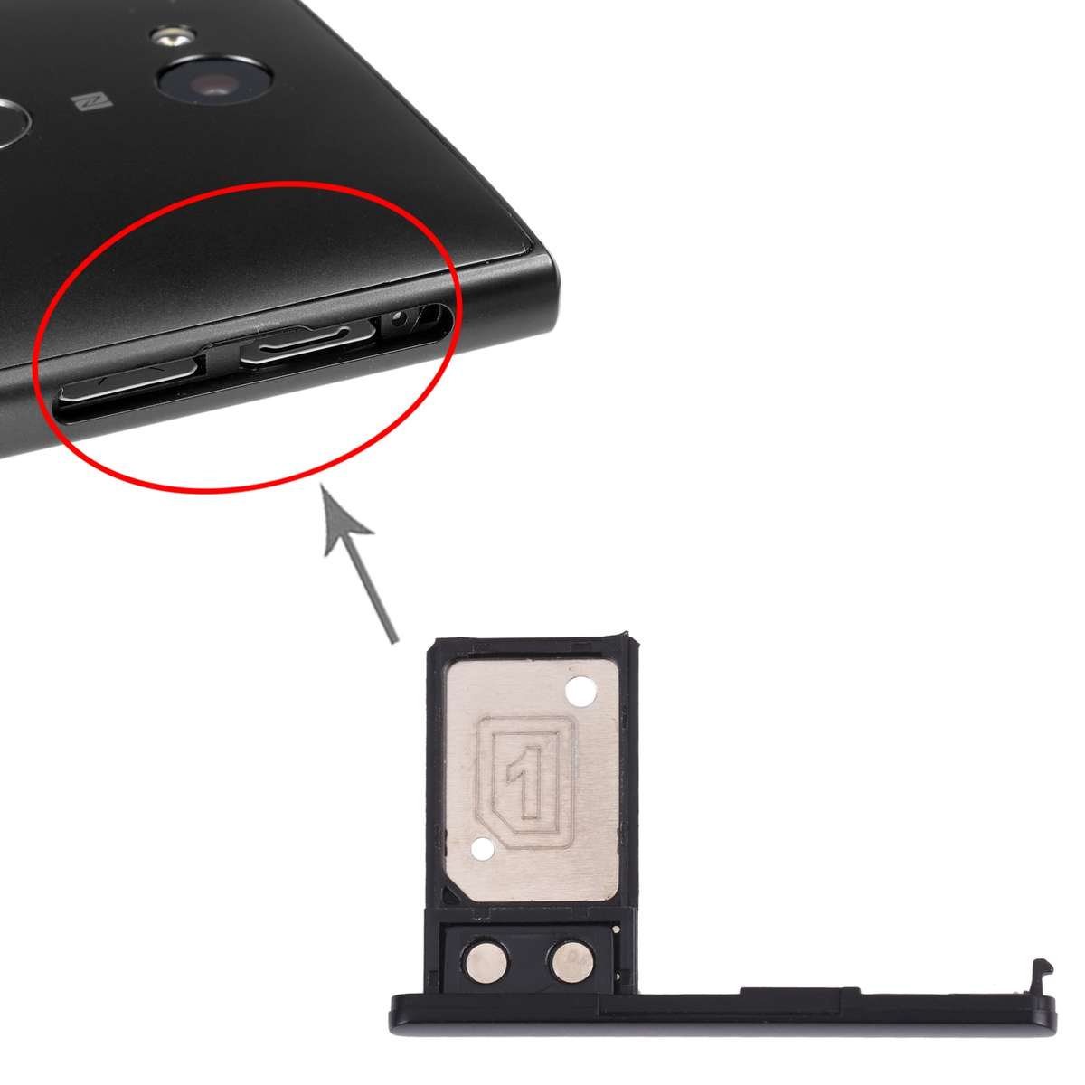 SIM Card Tray for Sony Xperia L2(Black)