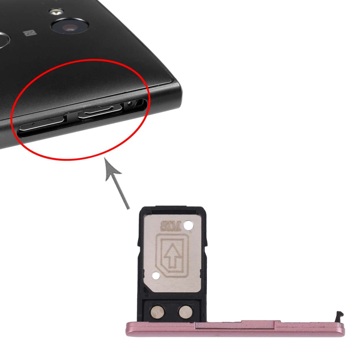 SIM Card Tray for Sony Xperia L2(Black)
