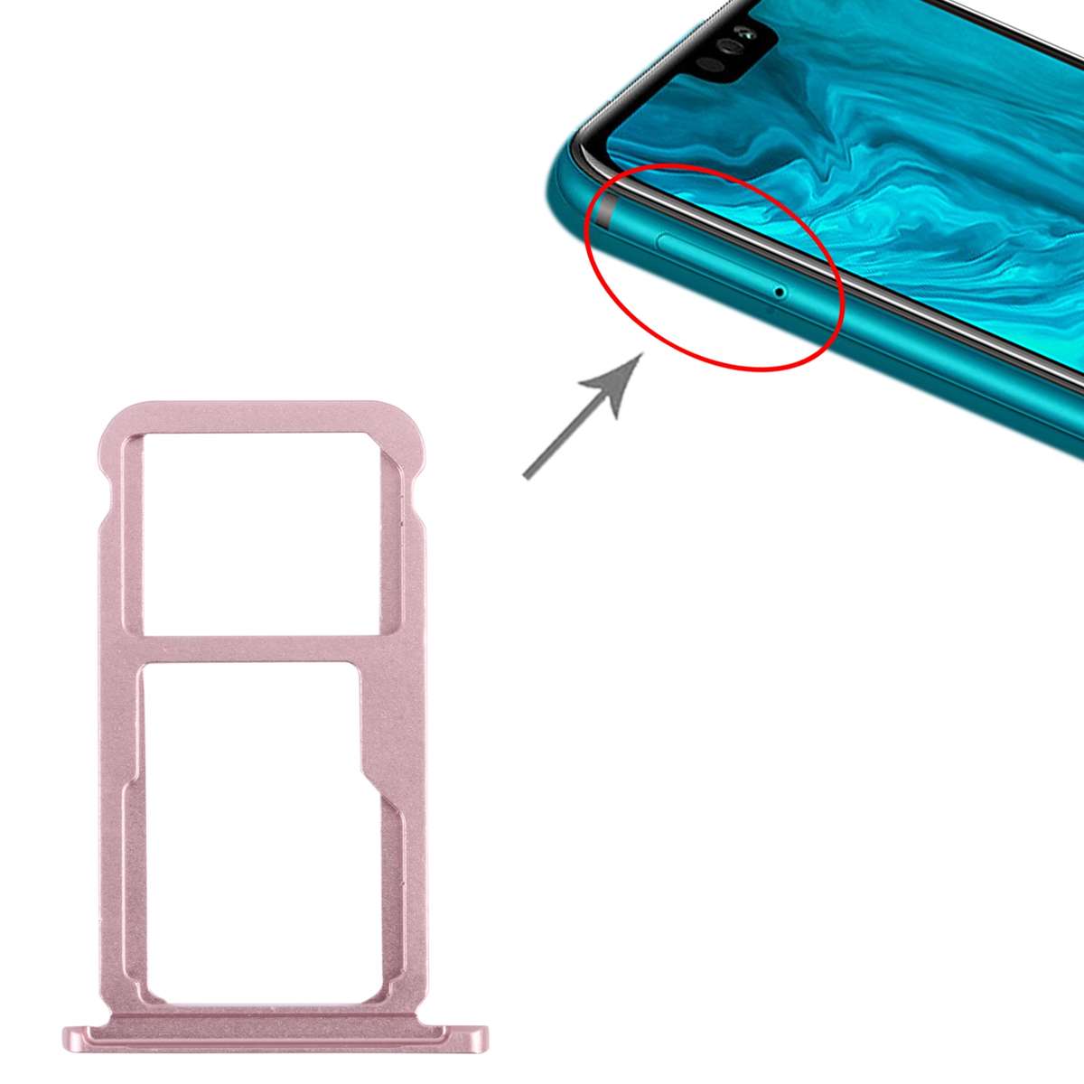 SIM Card Tray + SIM Card Tray / Micro SD Card Tray for Honor 9X Lite (Pink)