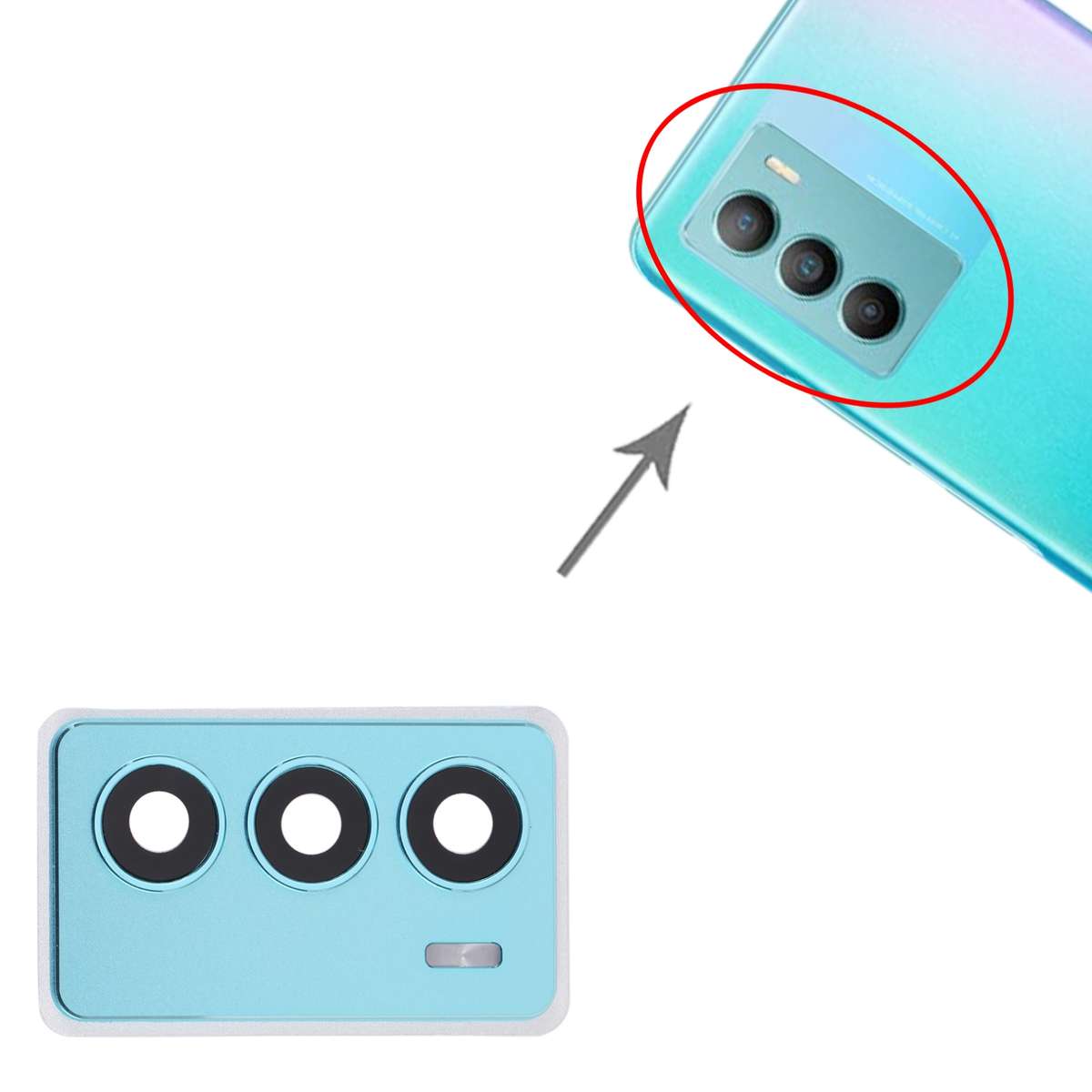 For Vivo T1 Back Camera Lens Frame (Black)