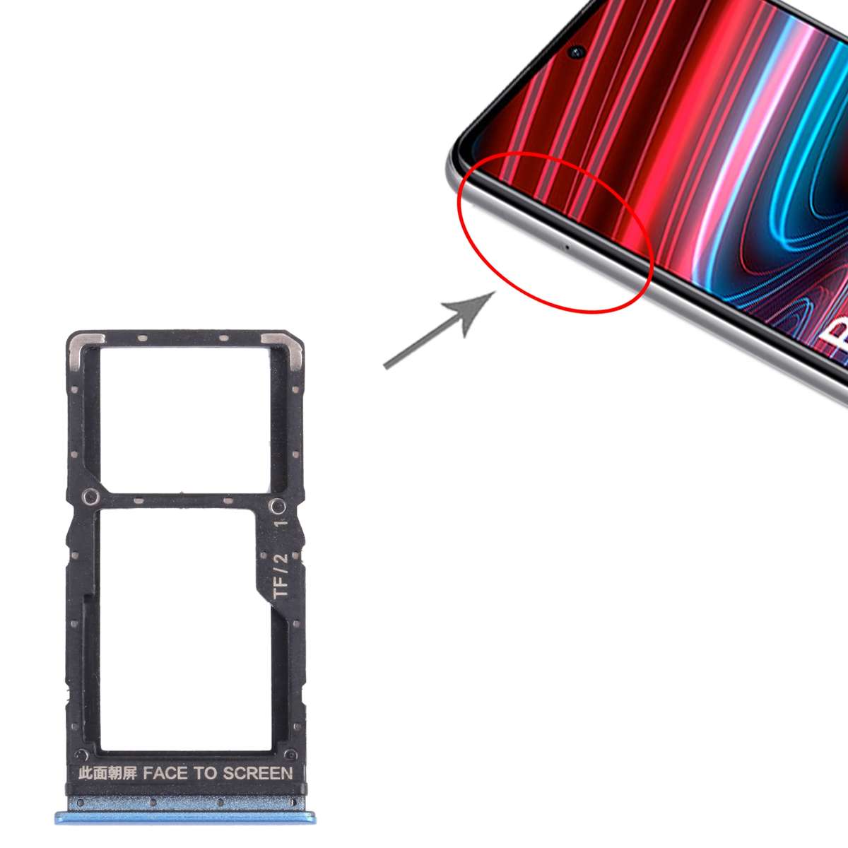 SIM Card Tray + SIM Card Tray / Micro SD Card Tray for Xiaomi Redmi Note 11 (China) 21091116AC / Red