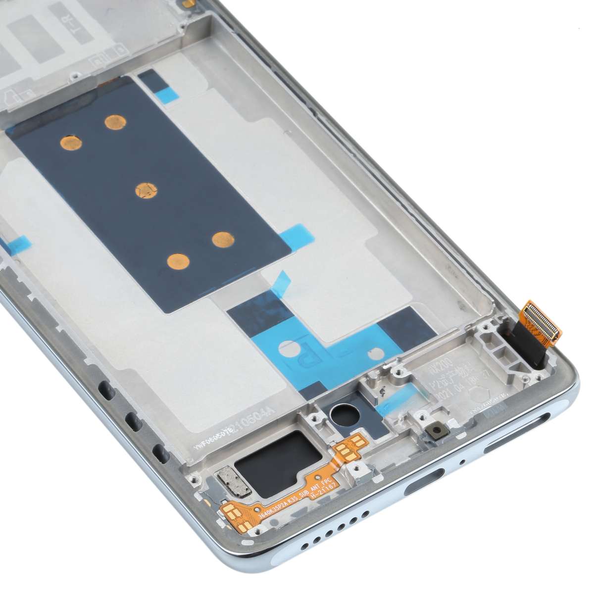 Original OLED LCD Screen for Xiaomi Mi 11T / 11T Pro Digitizer Full Assembly with Frame(Silver)