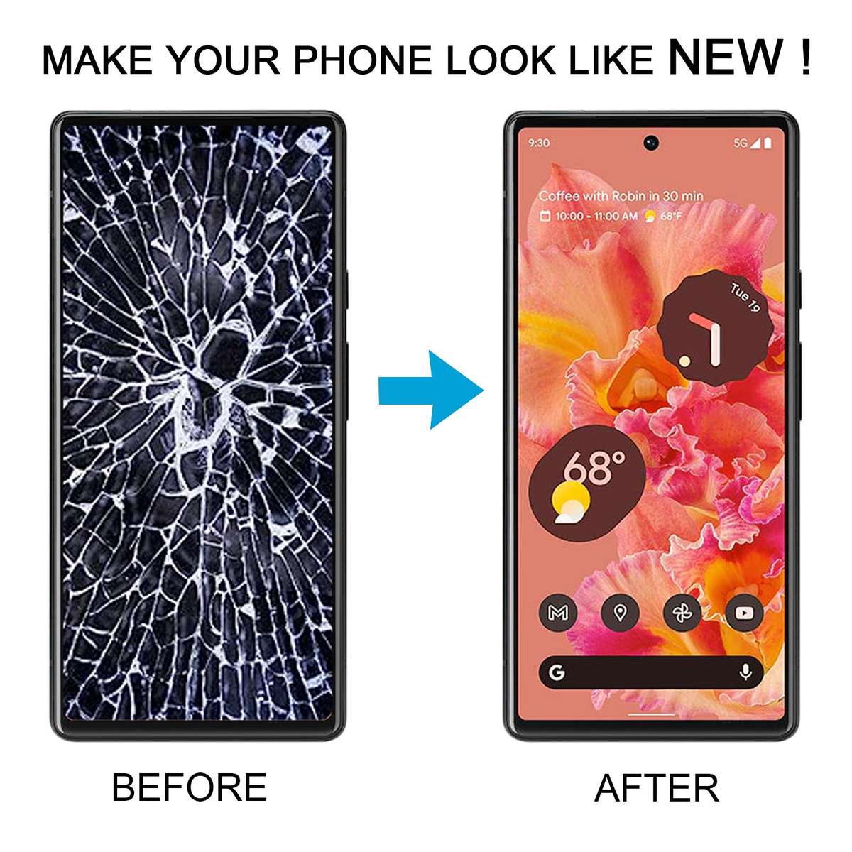 Original LCD Screen for Google Pixel 6 Digitizer Full Assembly with Frame