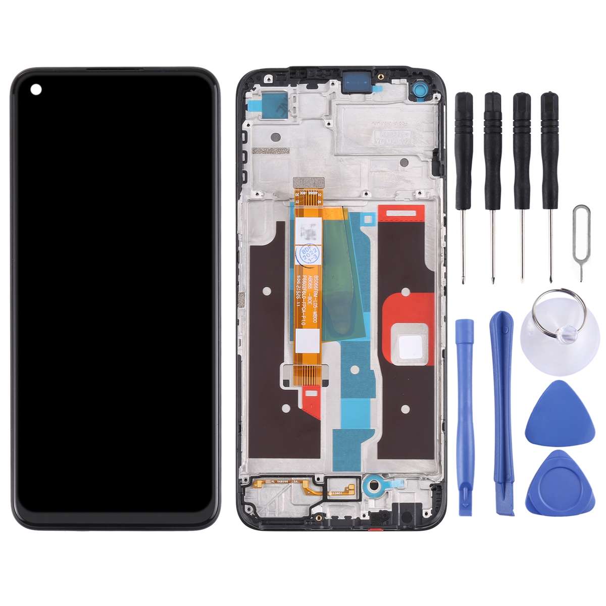 LCD Screen and Digitizer Full Assembly with Frame for OPPO Realme 8i RMX3151(Black)