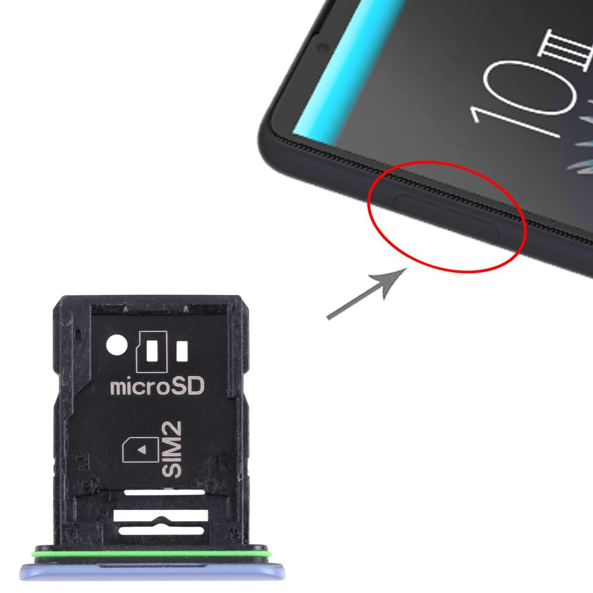 Original SIM Card Tray + SIM Card Tray / Micro SD Card Tray for Sony Xperia 10 III(Black)